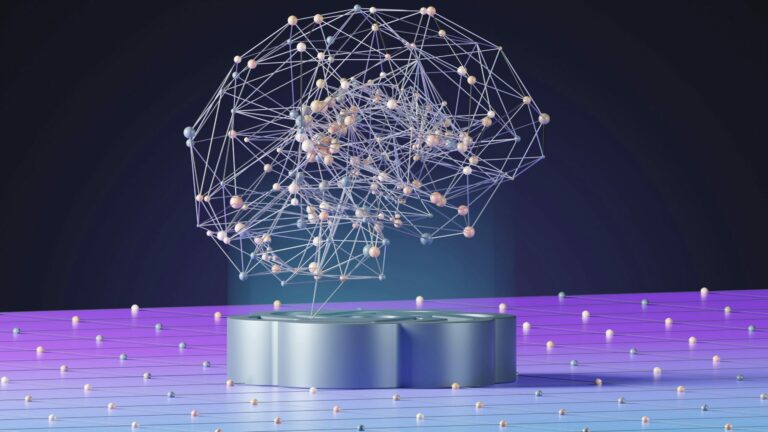 Sphère numérique abstraite avec réseau de points et lignes interconnectées